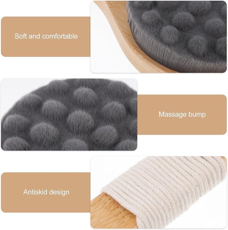 Long Handle Back Scrubber Body Brush For Shower Bath Exfoliating Massage Black - Image 4
